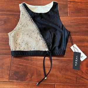 Koral crop top - silky smooth lined xs brand new with tags